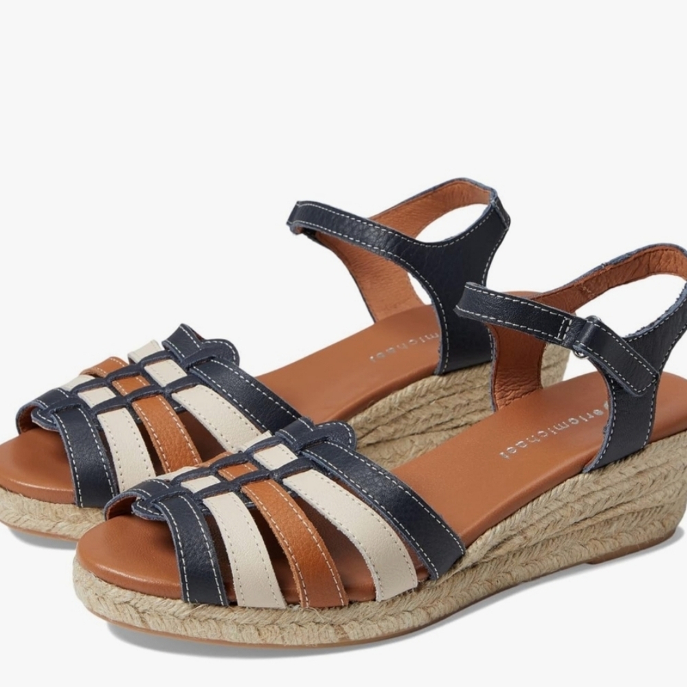 Black and Tan Espadrilles with Woven Design